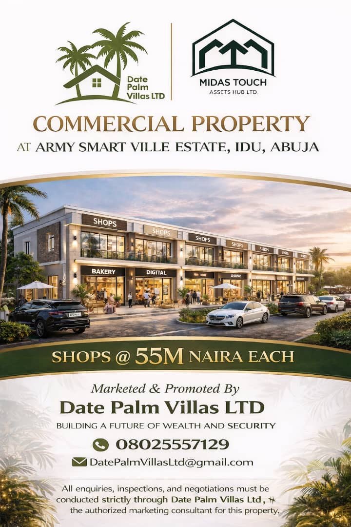 Commercial Shops at Army Smart Ville Estate, Idu, Abuja. ₦55M each.