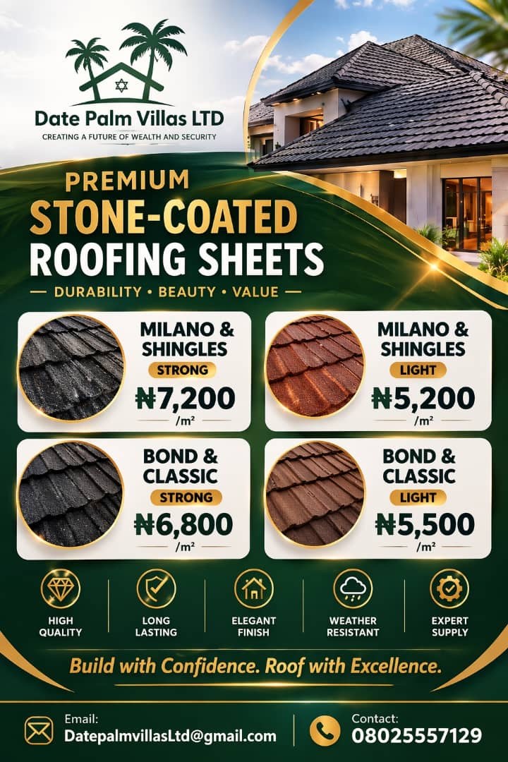 Premium stone-coated roofing sheets — Milano & Shingles, Bond & Classic.