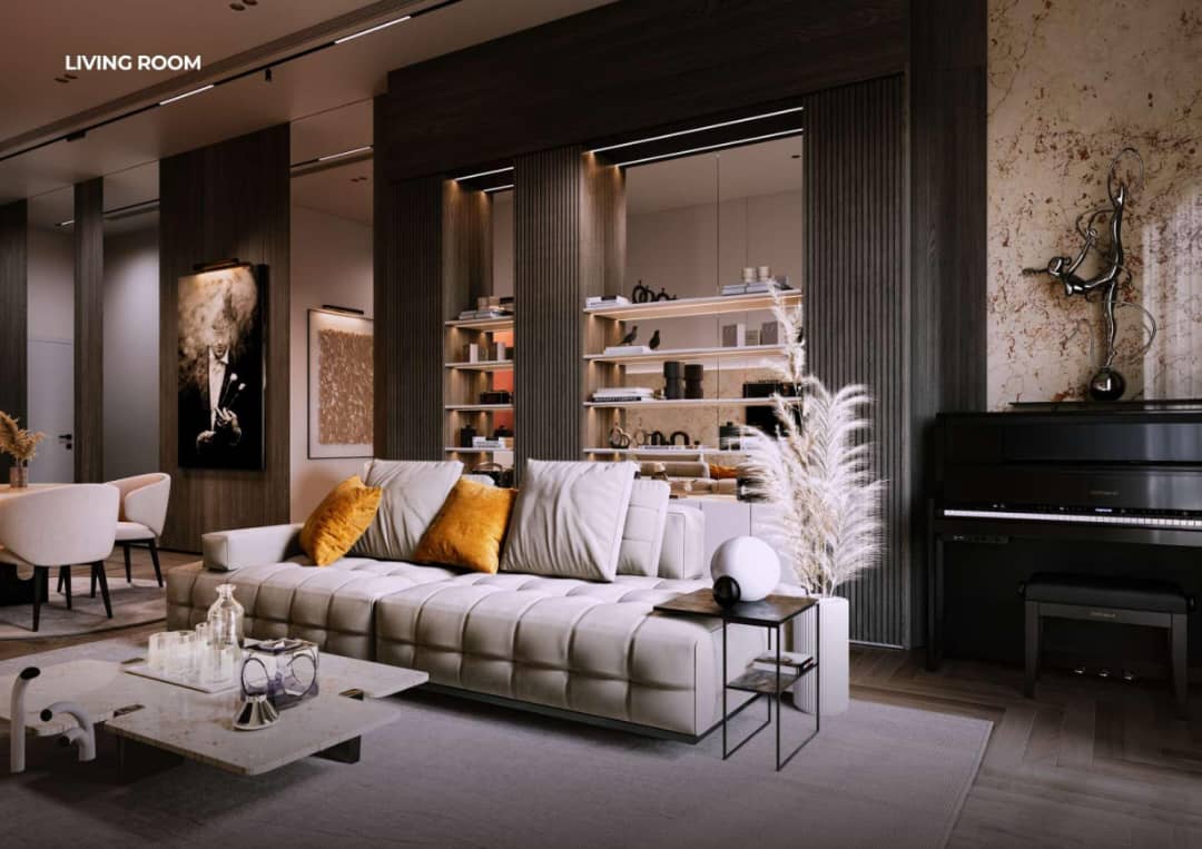 A residence living room at The Twist.